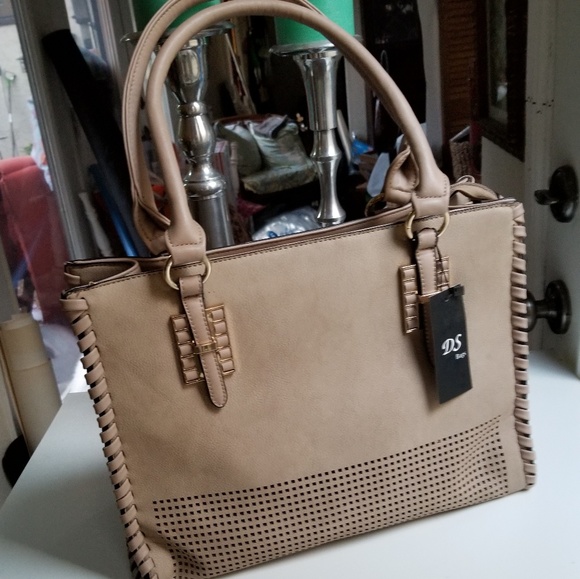 DS Handbags - DS Taupe Satchel/Briefcase Faux Lthr NWT